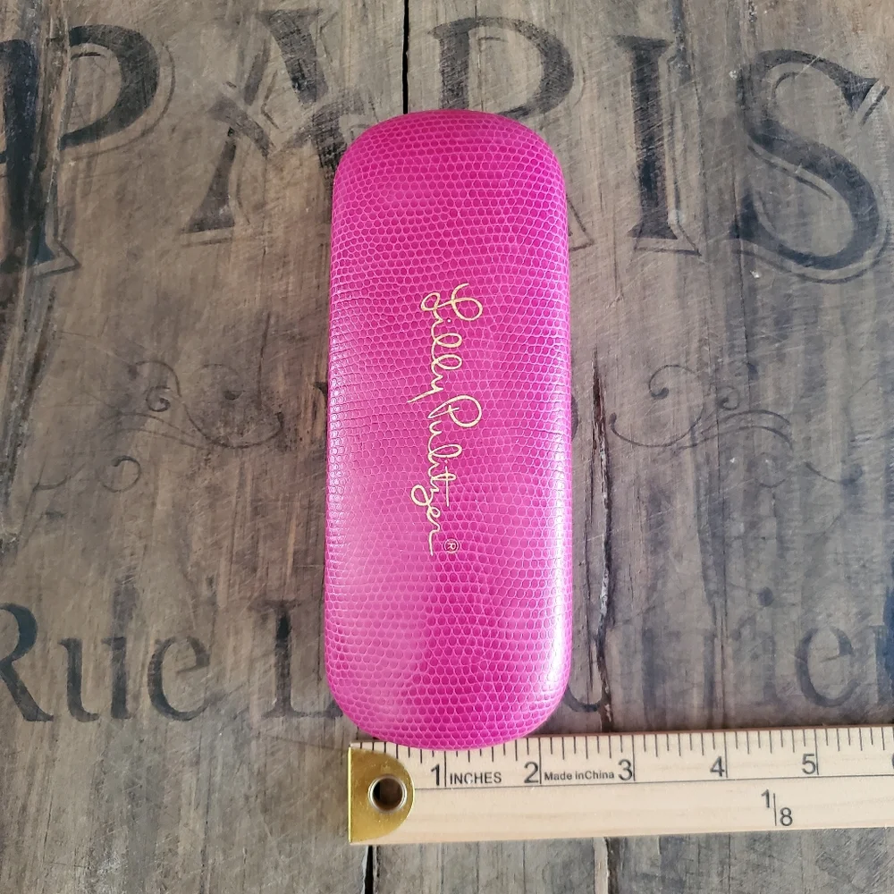 🔥LILLY PULITZER Hot Pink Hard Shell Eyeglass |‎ Sunglass | Eyewear Case